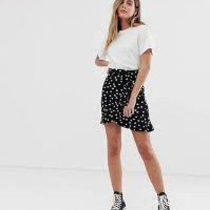 Asos polka dot ruffle mini skirt